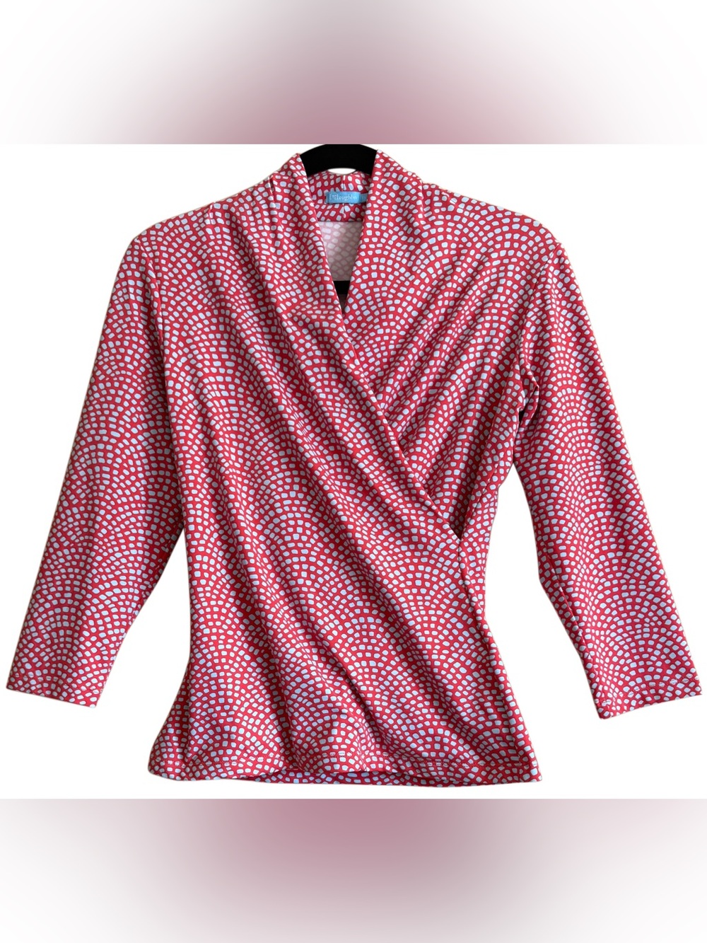 J. McLaughlin Preppy Feminine Stretchy Catalina Cloth City Chic Wrap Blouse XS